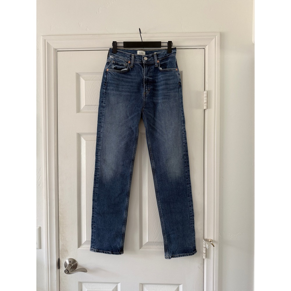 citizens of humanity daphne stovepipe high rise jeans blue denim, women size 25